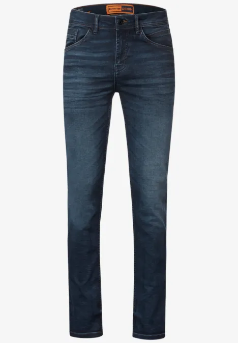 Slim Fit Jeans dark indigo random wash