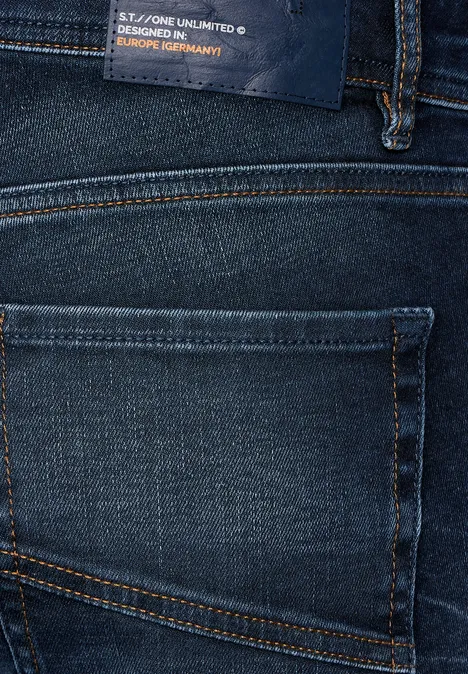 Slim Fit Jeans dark indigo random wash
