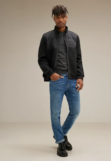 Jean coupe droite mid blue havy random wash