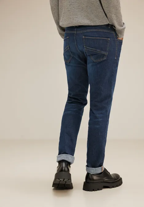 Jean coupe droite indigo blue rinsed wash