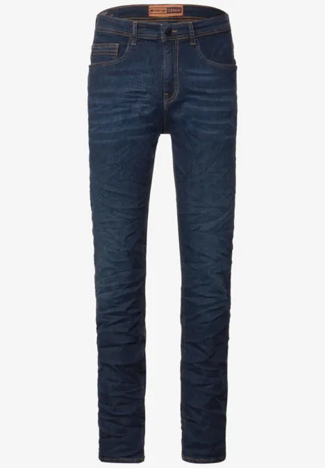 Jean coupe droite indigo blue rinsed wash