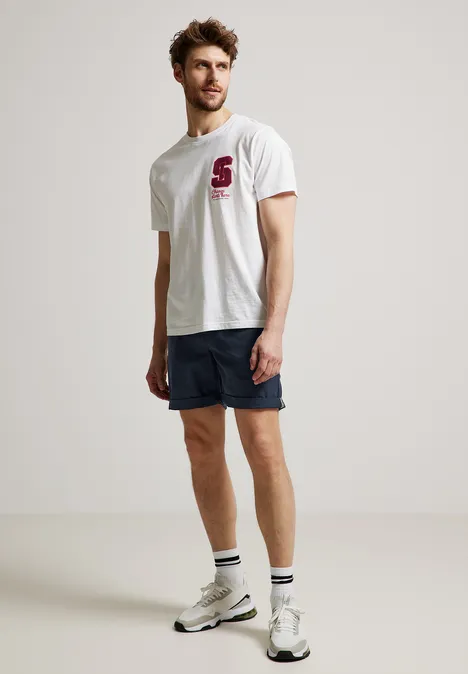 Short chino coupe droite deep sea blue