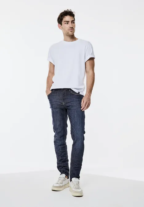 Jean slim à délavage rinsed dark blue rinsed wash