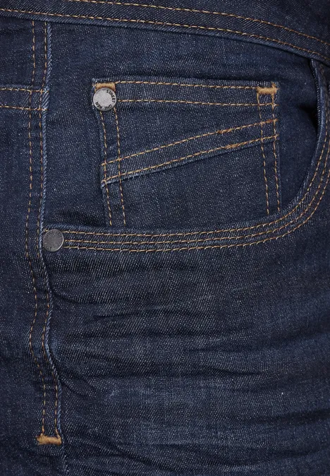 Jean slim à délavage rinsed dark blue rinsed wash
