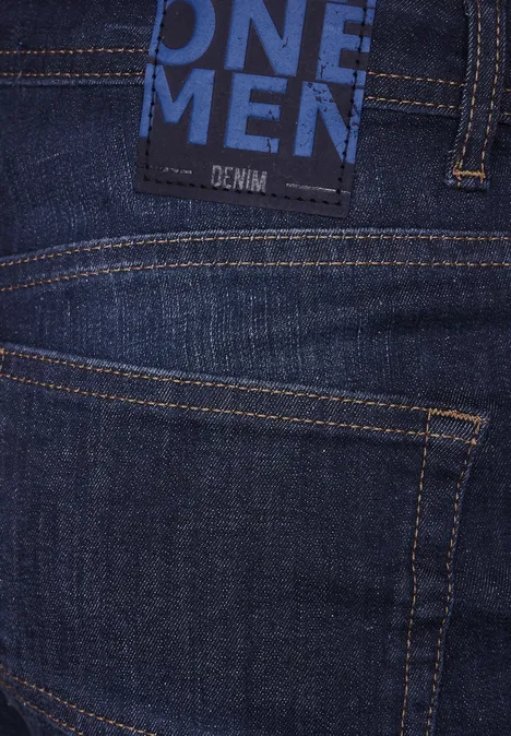 Jean slim à délavage rinsed dark blue rinsed wash