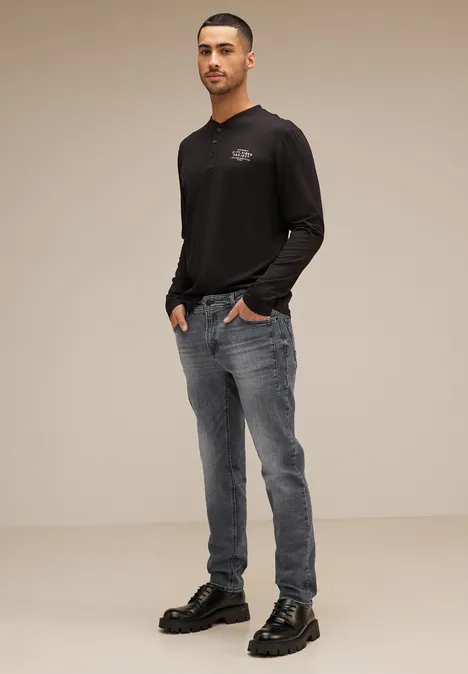 Jean coupe droite gris mid grey wash