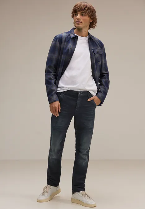 Jean coupe droite dark blue coated