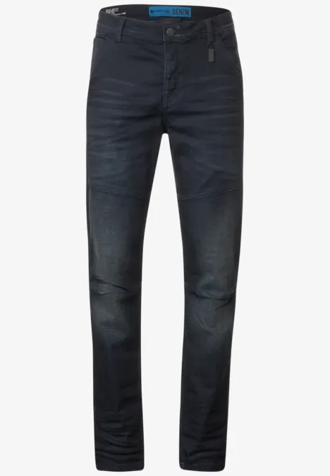 Jean coupe droite dark blue coated