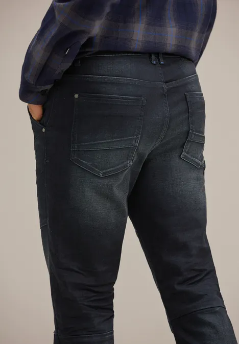 Jean coupe droite dark blue coated