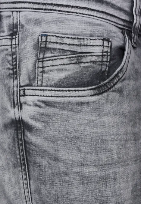 Jean coupe skinny light grey random wash