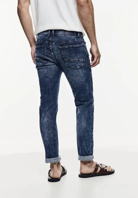 Jean coupe super slim indigo blue random wash