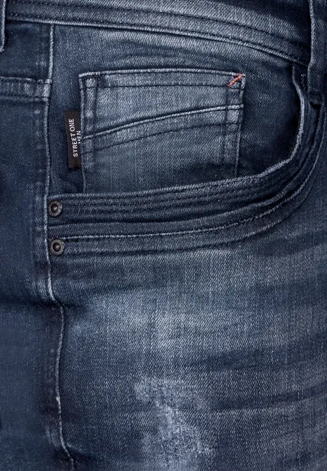 Jean coupe slim dark blue random wash