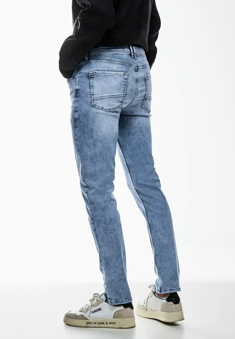 Jean bleached coupe slim light blue wash