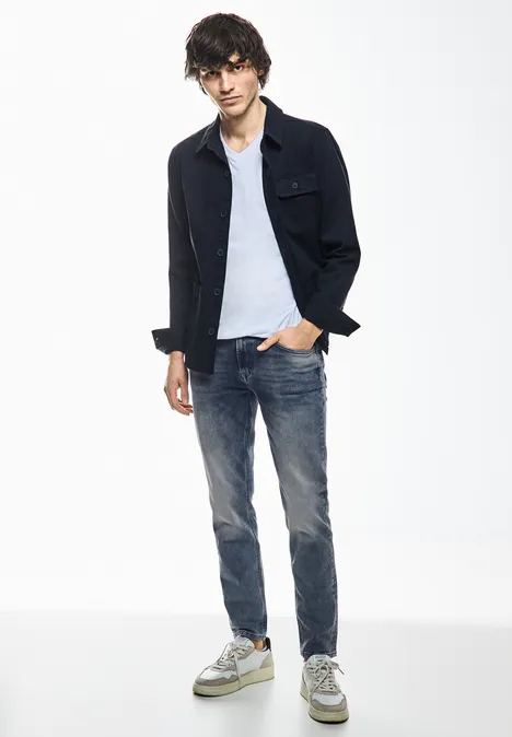 Jean coupe super slim dark blue random wash