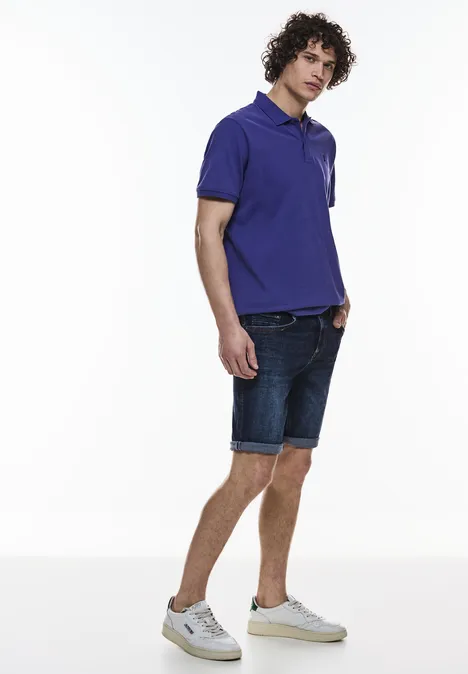 Short en jean coupe droite dark blue wash
