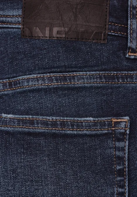 Short en jean coupe droite dark blue wash