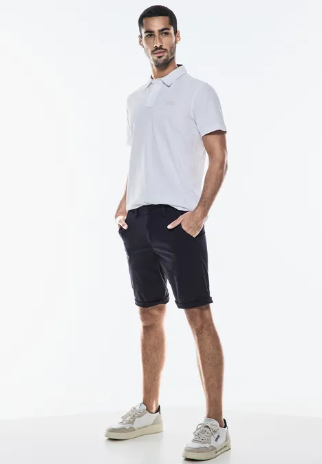 Basic chinoshort van keperstof deep blue Basic chinoshort van keperstof deep blue