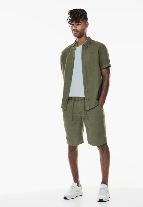 Leinen Shorts herbal green