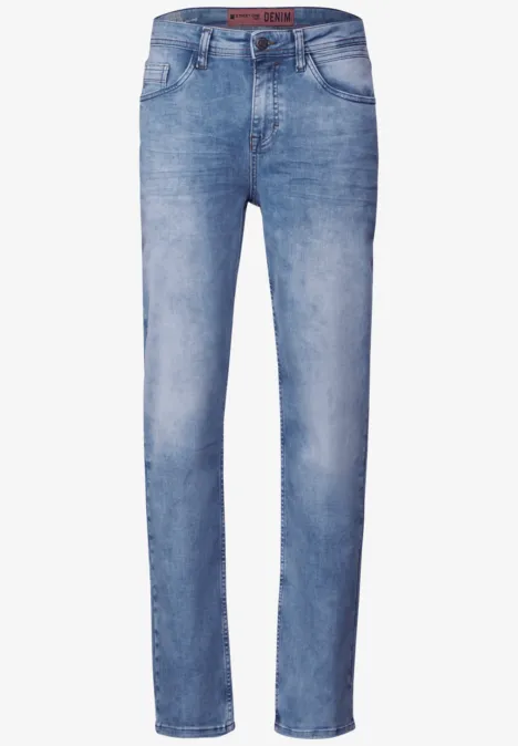 Jean bleached coupe droite light blue wash