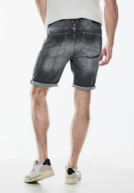 Short en jean élastique mid grey wash
