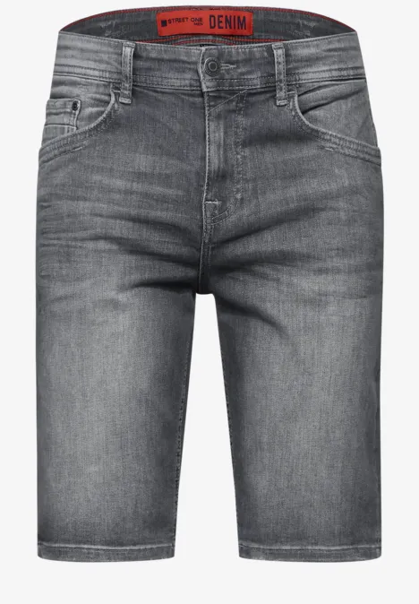 Short en jean élastique mid grey wash