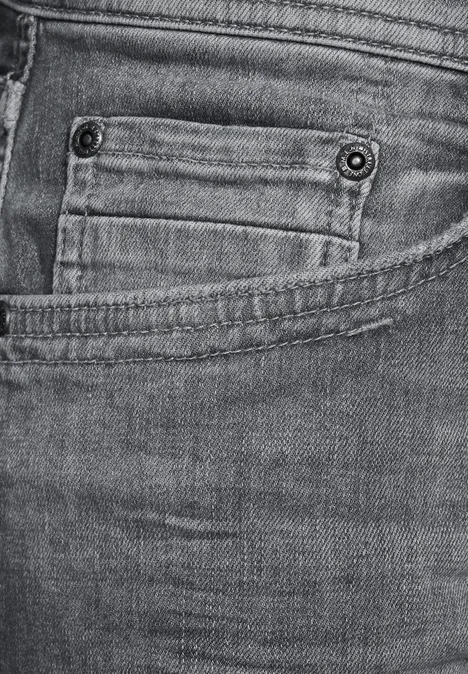 Short en jean élastique mid grey wash