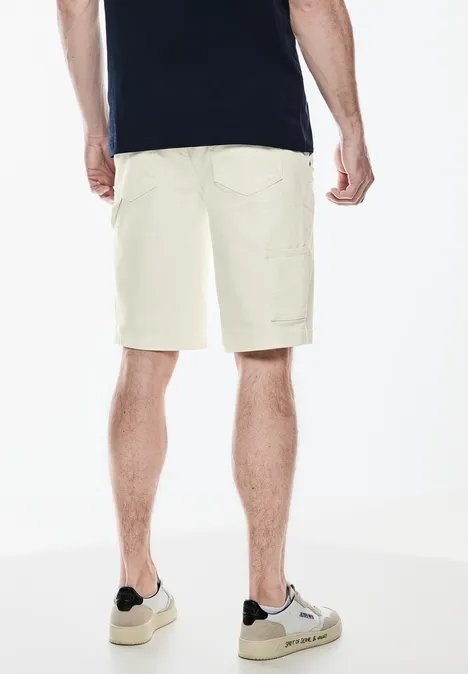Elastische Jeans Shorts White Denim