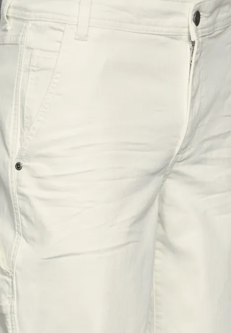 Elastische Jeans Shorts White Denim