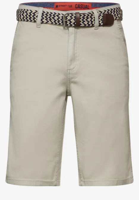 Chino Shorts mit Gürtel light sand beige