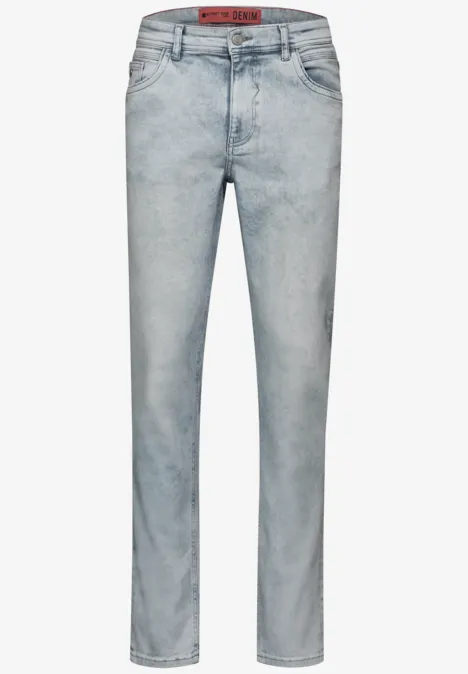 Jean coupe droite iced grey random wash