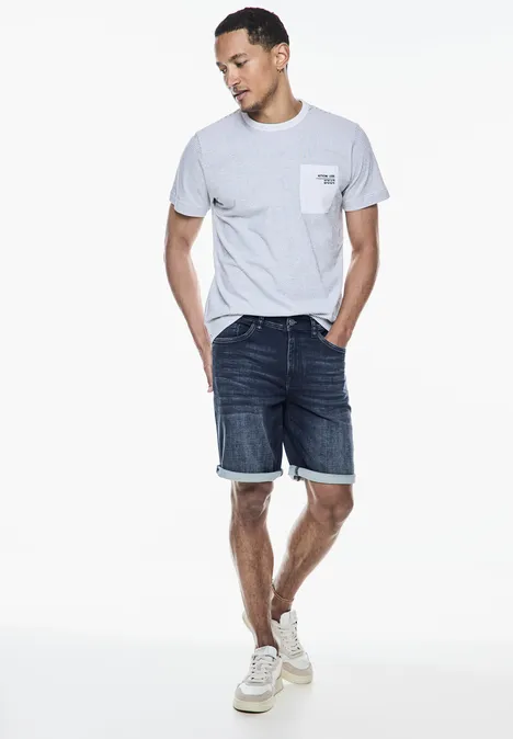 Short en jean dark blue wash