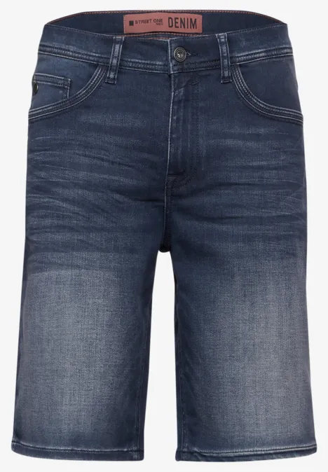 Short en jean dark blue wash