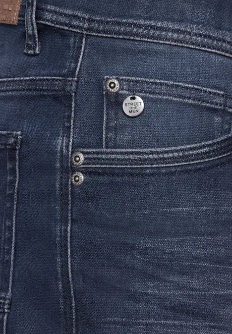 Short en jean dark blue wash