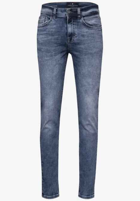 Jeans à la coupe régulière indigo blue random wash