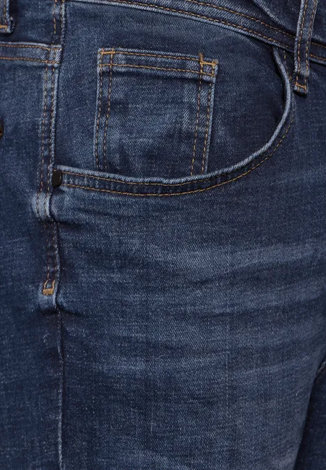 Jeans à la coupe régulière indigo blue wash