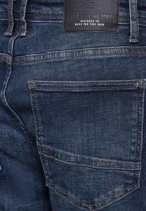 Jeans à la coupe régulière indigo blue wash
