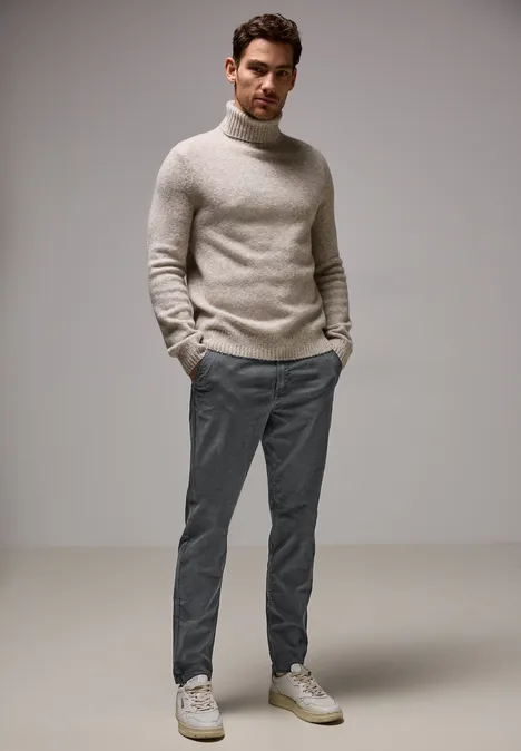 Bedruckte Chino heavy grey