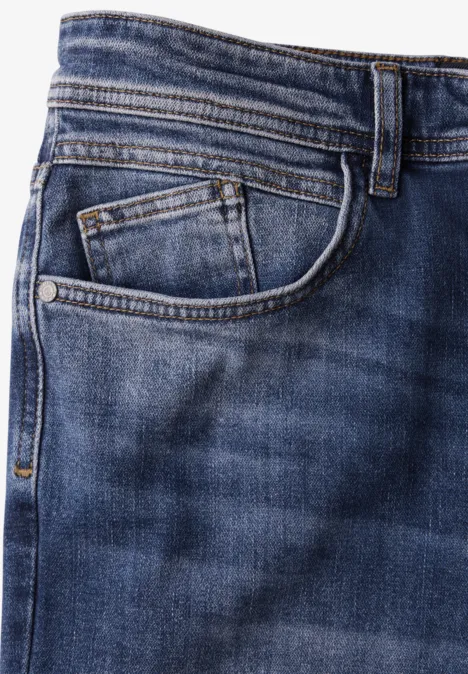 Jeans à la coupe slim indigo blue random wash