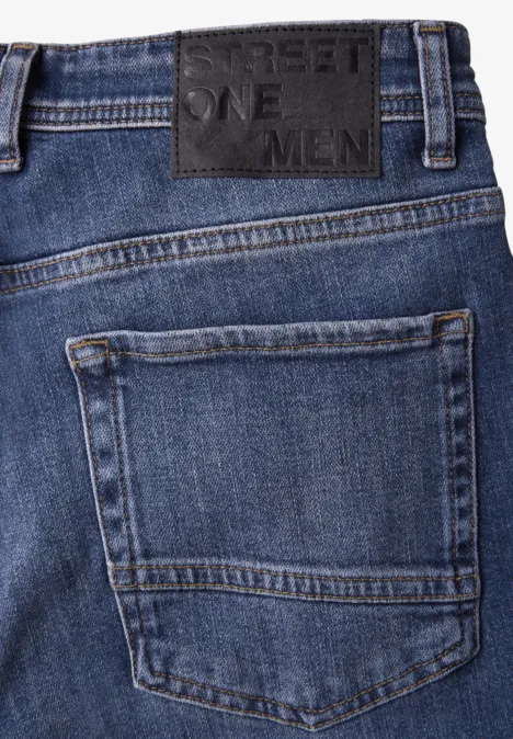 Jeans à la coupe slim indigo blue random wash