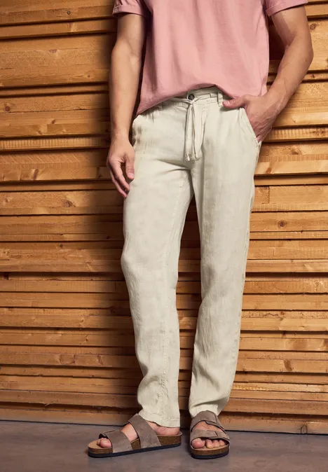 Relaxed Fit Leinenchino beach stone