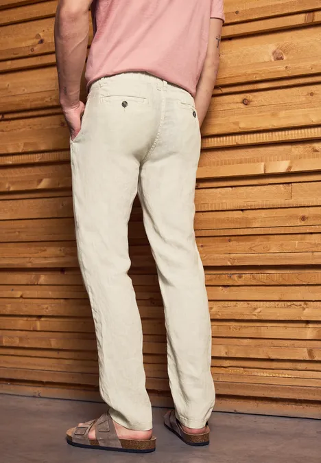 Relaxed Fit Leinenchino beach stone