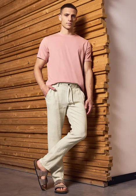 Relaxed Fit Leinenchino beach stone