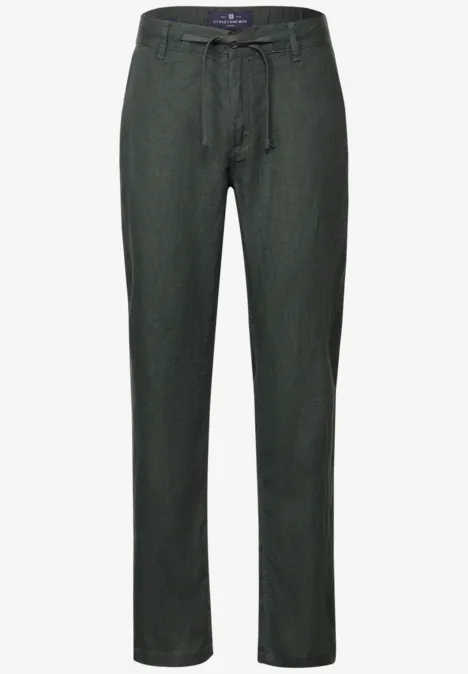 Relaxed Fit Leinenchino pine green
