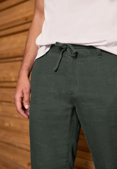 Relaxed Fit Leinenchino pine green