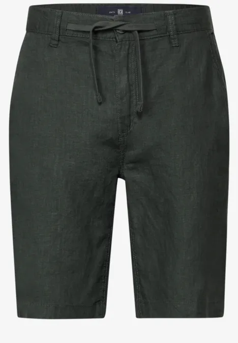 Relaxed Fit linnen shorts pine green