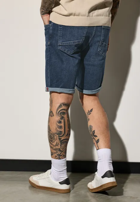 Stretch Jeansshorts dark blue wash