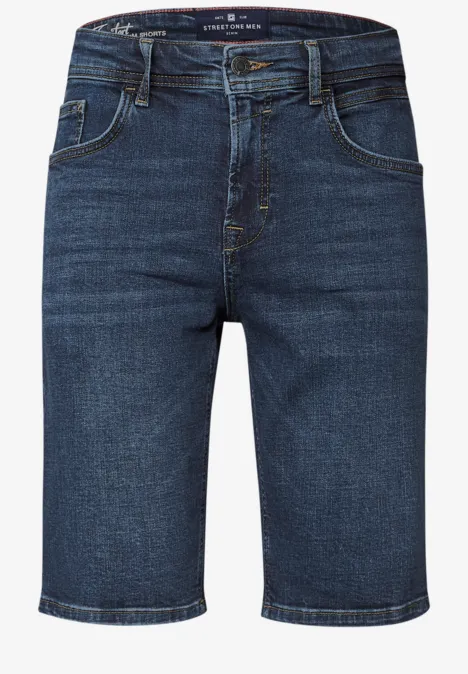 Stretch Jeansshorts dark blue wash