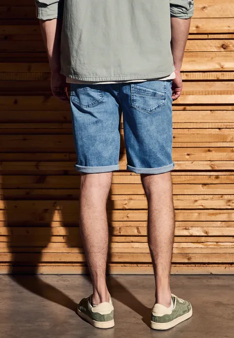 Stretch Jeansshorts light blue wash