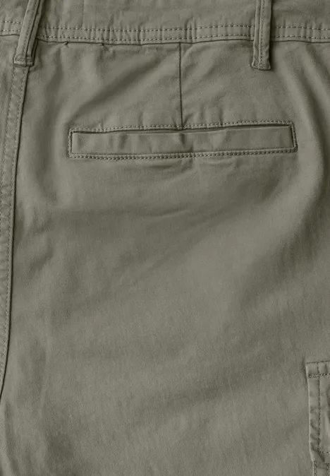 Cargo broek met rechte pijpen natural green
