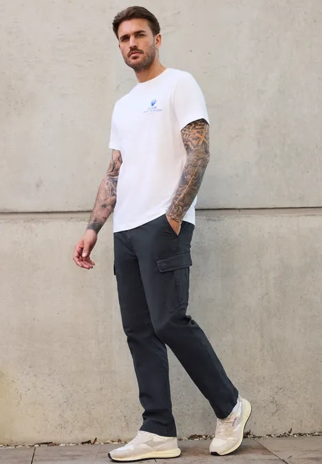 Cargo broek met rechte pijpen dark ink blue